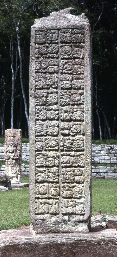 Parte trasera de la estela A, Copán, Período Clásico Tardío, c.730 d.C. de Mayan